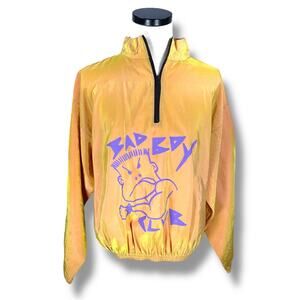 Vintage Star on The Beach Bad Boy Club Windbreaker Chameleon Orange 80s USA Rare